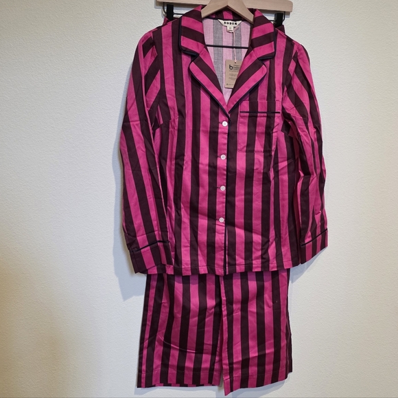 Boden Fuchsia and Maroon Striped Pajama Set - Picture 5 of 9